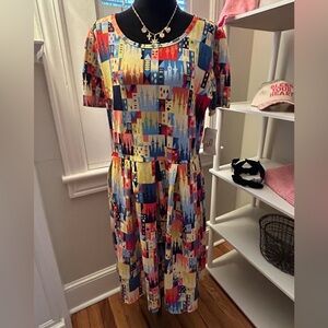 LulaRoe Disney Cinderellas Castle Amelia Dress Size 3x NWT